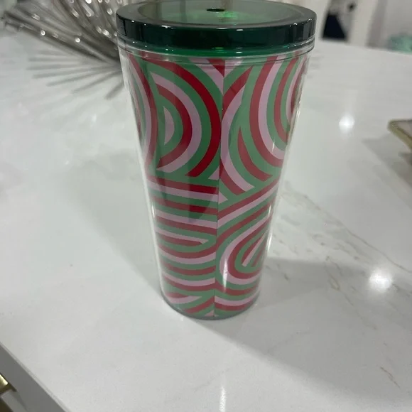 Starbucks Swirl Tumbler with Green and Pink - Picture 2 of 3